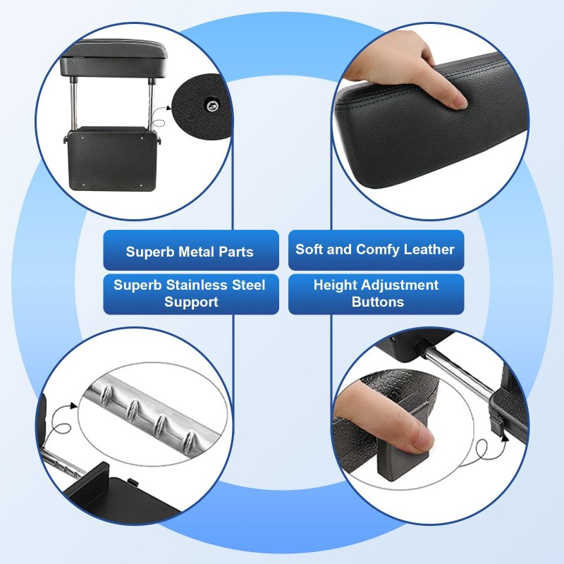 Cdefg Armrest Support Elbow Rest Pad Extender Console Storage Organizer Adjustable Height Comfort Arm Pads Universal Fit For