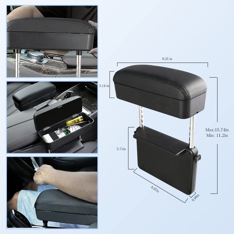 Cdefg Armrest Support Elbow Rest Pad Extender Console Storage Organizer Adjustable Height Comfort Arm Pads Universal Fit For