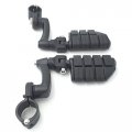Smt-black Adjustable Dually Highway P-clamps Large Footpeg Footrest Compatible With V-star Roadstar Suzuki Boulevard Equipped 1