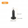 Uxcell 6 X 1 2 Phillips Pan Head Self-tapping Screw 100pcs 304 Stainless Steel Round Wood Full Thread Black