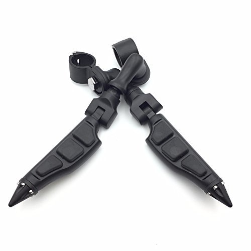 Black Short Angled Adjustable Peg Mounting Kit Stiletto Shape Foot For Goldwing Vtx1300 Shadow Valkyrie Triumph Rocket With