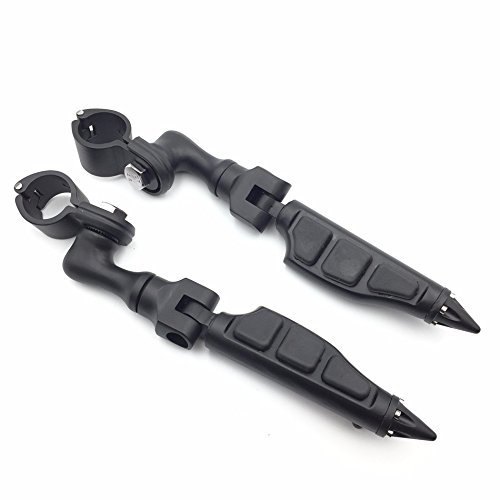 Black Short Angled Adjustable Peg Mounting Kit Stiletto Shape Foot For Goldwing Vtx1300 Shadow Valkyrie Triumph Rocket With