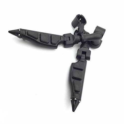 Black Short Angled Adjustable Peg Mounting Kit Stiletto Shape Foot For Goldwing Vtx1300 Shadow Valkyrie Triumph Rocket With