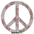 Victorian Design Red Peace Sign Car Window Decal 6 X Inches