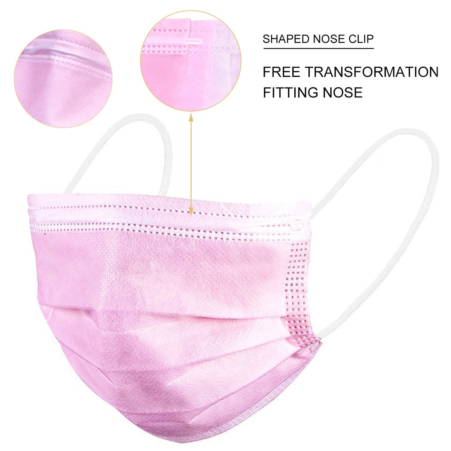 100 Pcs Disposable Earloop Face Masks Dental Surgical Hypoallergenic