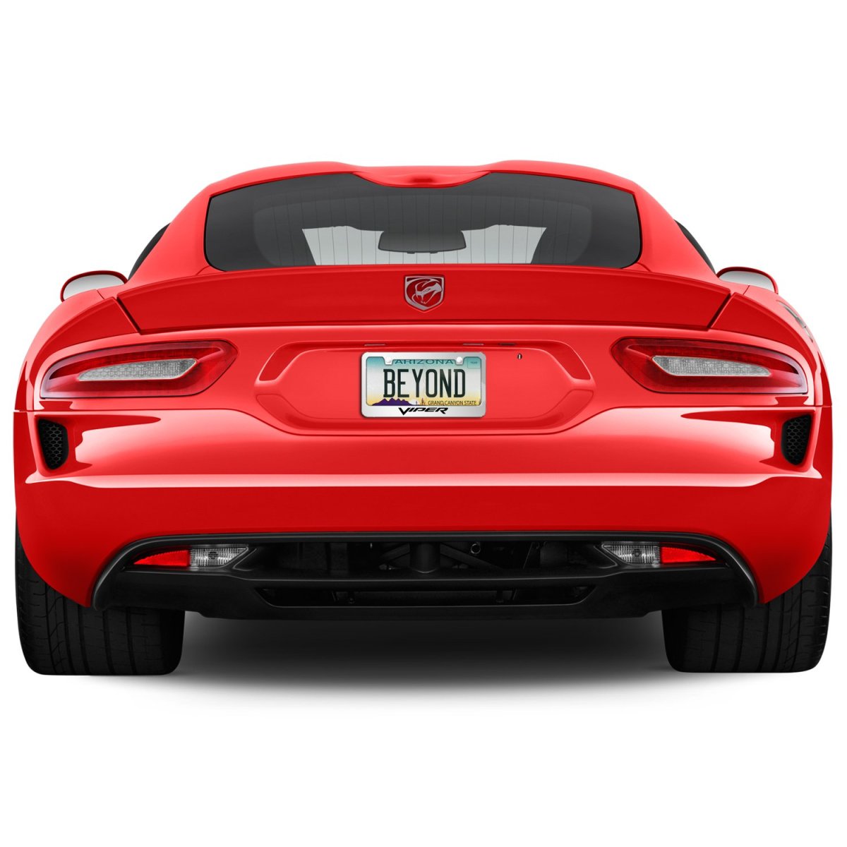 Dodge Viper In 3d On Mirror Chrome Metal License Plate Frame Official Licensed