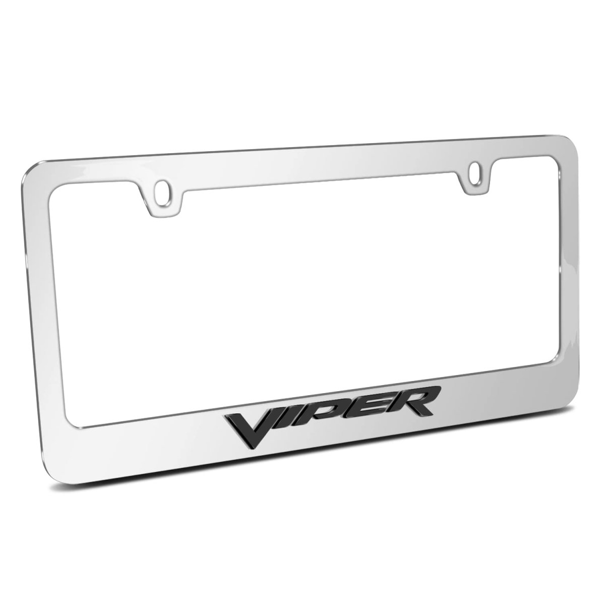 Dodge Viper In 3d On Mirror Chrome Metal License Plate Frame Official Licensed
