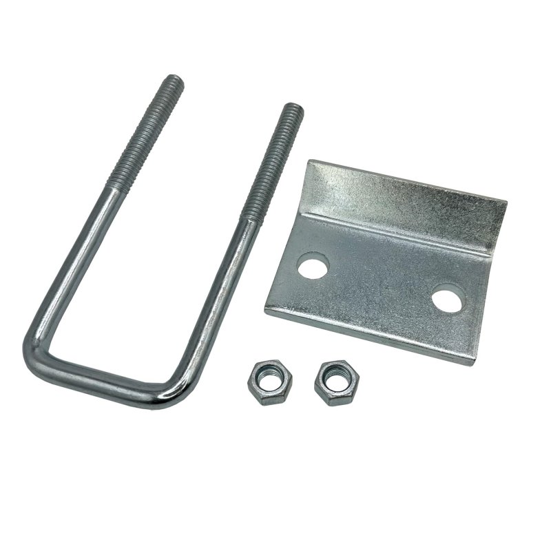 Strut To Beam Clamp Set With Square U Bolt And Nuts 2 Pack For 7 16 In 3 1 4 Channels Zinc Coated Electro Galvanized Steel