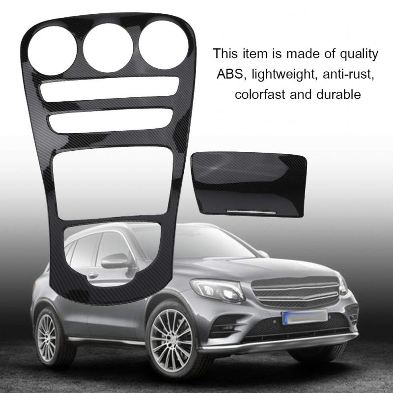 Fydun Console Panel Center Decoration Cover Trim 2pcs For Benz C-class W205 Glc-class W253 15-18