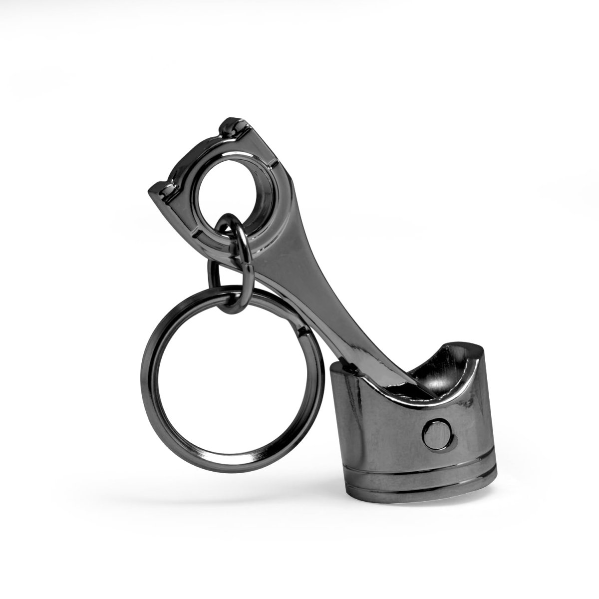 Dodge Challenger R T Classic Logo Engine Piston And Rod Metal Key Chain Black Chrome Finish With White 2 5 In X 0 75 Size