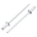 50pcs 3 32 In X 1 4 Aluminum Blind Rivets Dome Head Long Split With Steel Mandrel For Metal Furniture And Automotive Silver 