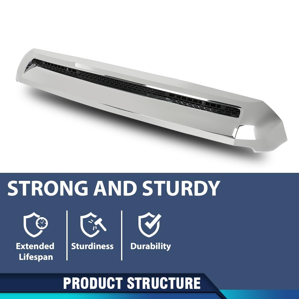 Front Upper Hood Bulge Molding Grille Trim For Toyota Tundra 2014 2021 Chrome Silver Finish To1231102 76180-0c030