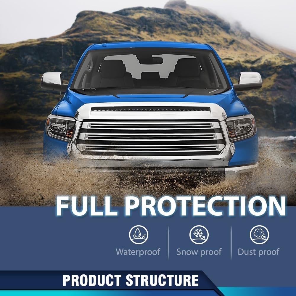 Front Upper Hood Bulge Molding Grille Trim For Toyota Tundra 2014 2021 Chrome Silver Finish To1231102 76180-0c030