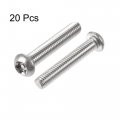 Uxcell M6x35mm Torx Security Machine Screw 20pcs Pan Head Screws Inside Column With T30 L-type Wrench 304 Stainless Steel