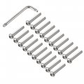 Uxcell M6x35mm Torx Security Machine Screw 20pcs Pan Head Screws Inside Column With T30 L-type Wrench 304 Stainless Steel