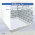 Recpro Rv Shower Pan 24a X Square Polar White Plastic Base With Front Center Drain Slip-resistant Textured Floor Foam Support
