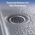 Recpro Rv Shower Pan 24a X Square Polar White Plastic Base With Front Center Drain Slip-resistant Textured Floor Foam Support