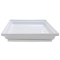 Recpro Rv Shower Pan 24a X Square Polar White Plastic Base With Front Center Drain Slip-resistant Textured Floor Foam Support