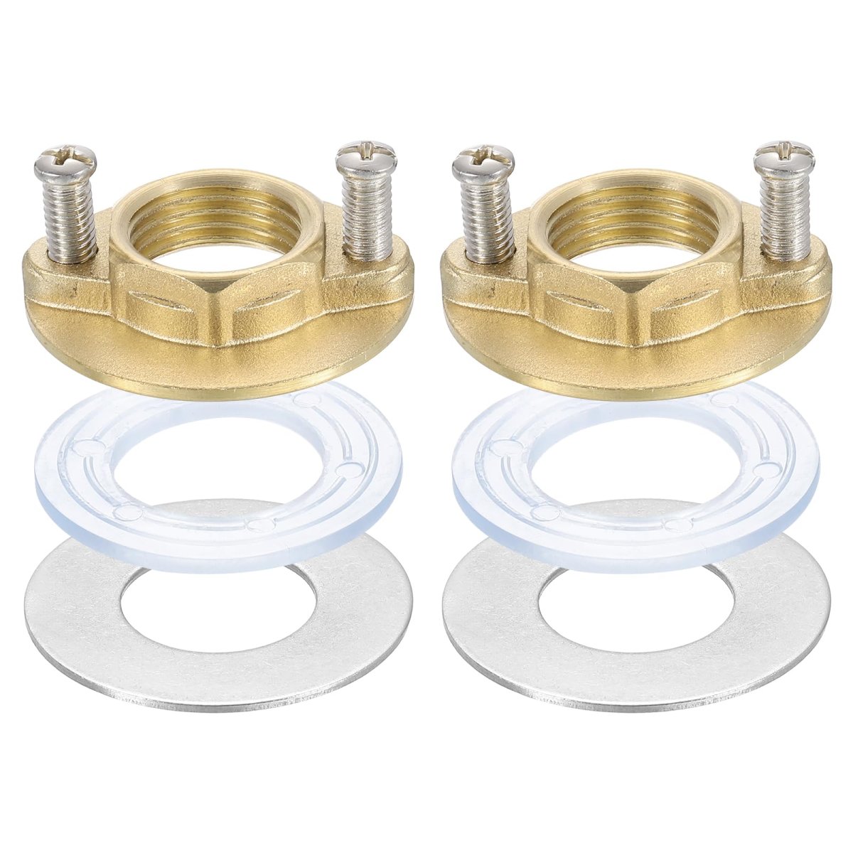 2sets Female Thread Hex Lock Nut G1 2 Stainless Steel 304 Single Hole Faucet Nuts With Gasket Fixing Tool Set For Kitchen