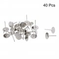 Uxcell Upholstery Nails Tacks 16mmx25mm Flat Head Furniture Silver Tone For Sofa Headboards 40 Pcs