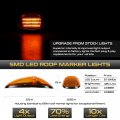 Vipmotoz 5pc Full Led Amber Roof Cab Clearance Running Lights Compatible With 1999-2001 Dodge Ram 1500 2500 3500 Chrome Housing