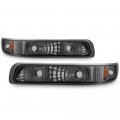 Acanii For 2000-2006 Chevy Suburban Tahoe 99-02 Silverado Smoked Lens Parking Turn Singal Lamps Bumper Lights Pair Set