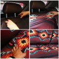 Xyzcando 11pcs Car Accessories Set Include Sunflower Cow Print Seat Cover Full Steering Wheel Headrest Gear Shift Handbrake Car
