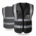 Safety Vest With Pockets Zipper For Women Men High Visibility Reflective Construction Work Meets Ansi Isea Standardsi Black 
