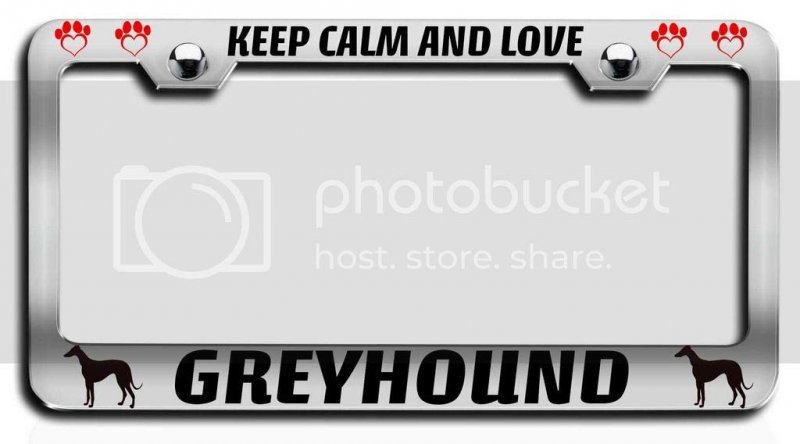 Keep Calm And Love Greyhound Dogs Pets Chrome Metal License Plate Frame Tag Holder A42