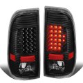 Auto Dynasty Compatible With 99-07 Ford F150 Super Duty Styleside Pair Of Led Tail Brake Lights Black Housing Clear Lens