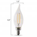 Feit Electric 40-watt Equivalent Ca10 Led Light Bulb Dimmable Enhance Glass Candelabra Filament 300 Lumens 13 Yrs Lifetime