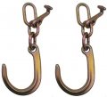 Ba Products Qty 2 Hdw-8fct-x2 8 J Hook And T On Oblong Link For Wrecker Tow Truck Rollback Car Hauler Carrier More 