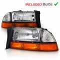 Amerilite Chrome Headlights Parking Turn Signal Sets 4pc For Dodge Dakota Durango Pair W Mounting Bracket