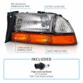 Amerilite Chrome Headlights Parking Turn Signal Sets 4pc For Dodge Dakota Durango Pair W Mounting Bracket