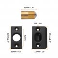 Uxcell 2pcs Closet Door Ball Catch Hardware Stainless Steel Adjustable With Strike Plate Drive In For Cabinet Black