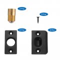 Uxcell 2pcs Closet Door Ball Catch Hardware Stainless Steel Adjustable With Strike Plate Drive In For Cabinet Black