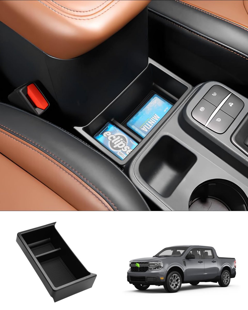 Gear Shift Storage Box For Ford Maverick 2022 2023 2024 Accessories Center Console Organizer Secondary Insert Tray With Black
