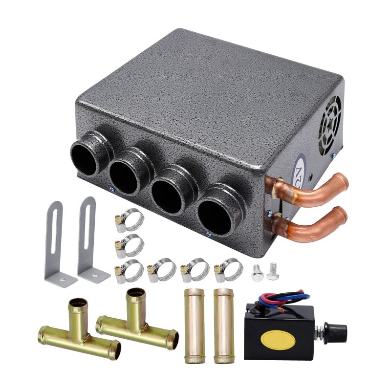 Saihisday 12v Car Auxiliary Heater 4 Ports Universal Underdash Compact Winter Automotive Air Conditioner For Heating Defrosting