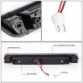 Full Led Black Housing Third 3rd Rear High Mount Brake Stop Light Lamp Bar Compatible With Honda Ridgeline 06-14