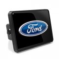 Ipick Image Compatible With Ford Logo Uv Graphic Black Metal Face-plate On Abs Plastic 2 Inch Tow Hitch Cover