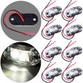 Side Marker Light 8pcs White Fish Shape Trailer Lamp Stop Turn Tail Fit For Boats Truck Pickups Flush Mount Waterproof Lights 