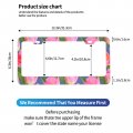 Delerain Tulip Flowers 2pcs License Plate Frame Aluminum Metal With Screw Caps 2 Holes Car Tag Cover Holder Frames For Us