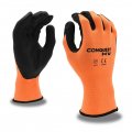 Cordova Conquest Hv Gloves Premium Hi-vis Orange Nylon Spandex Shell Black Foam Nitrile Pu Palm Coating Small 12-pack 