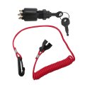 175974 Boat Ignition Switch With 2 Keys Safety Lanyard Assembly For Omc Johnson Evinrude Outboard Motor 40-200 Hp 