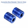 Uxcell 2pcs 12mm To Aluminum Alloy Shaft Coupling L30xd25 Flexible Coupler With Screws For Encoders And Motors Blue