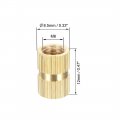 Uxcell Knurled Insert Nuts 100pcs M6 X 12mm Length 8 5mm Od Female Thread Brass Threaded Embedment Nut For 3d Printer