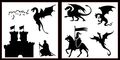Auto Vynamics Stickerpack-dragonset01-20-gbla Gloss Black Vinyl Detailed Castle Dragons Sticker Pack Includes Knights A More 