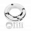 2pcs Steering Column 360a Swivel Floor Mount Polished Round Replacement With 4 Mounting Holes Fit For Gm Sbc Bbc 350 Engine 2in 