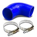 2 Inches To 25 90 Degree Elbow 4-ply Turbo Intake Intercooler Piping Silicone Coupler Hose T-clamp Blue 
