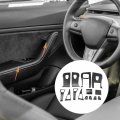 X Autohaux 1 Set Window Control Panel Cover Door Lock Switch Trim For Tesla Model 3 Y 2021-2022 Car Interior Accessories Carbon